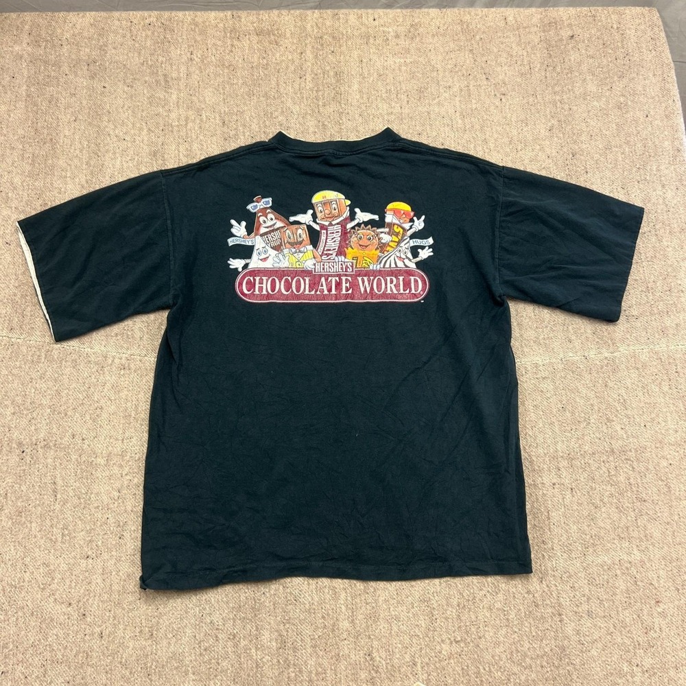 Vintage Hersey's Chocolate Town Cafe Shirt Mens XL Black 1990s